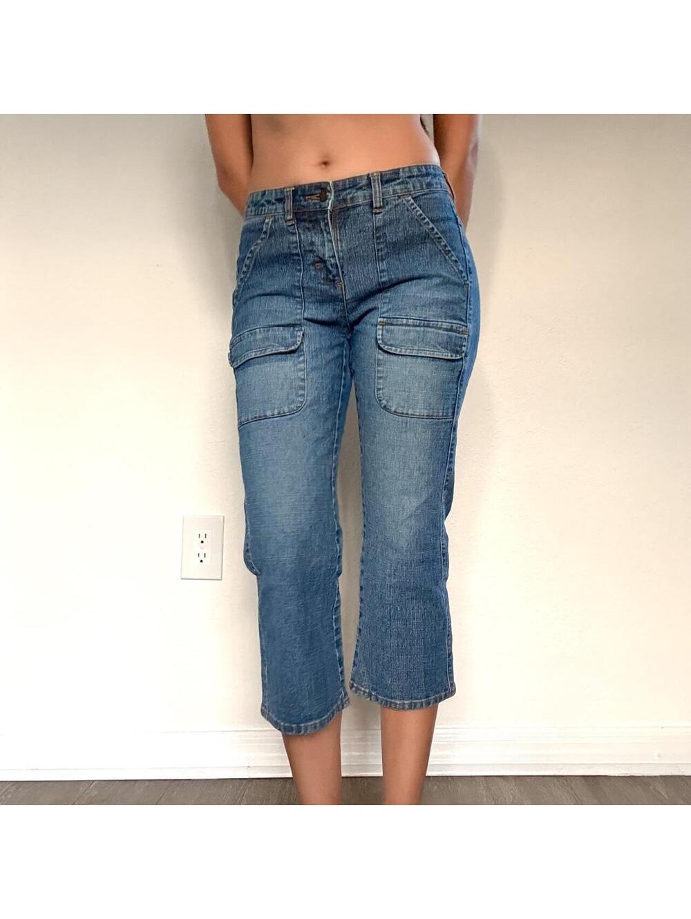 Y2K Lee blue denim cropped jeans